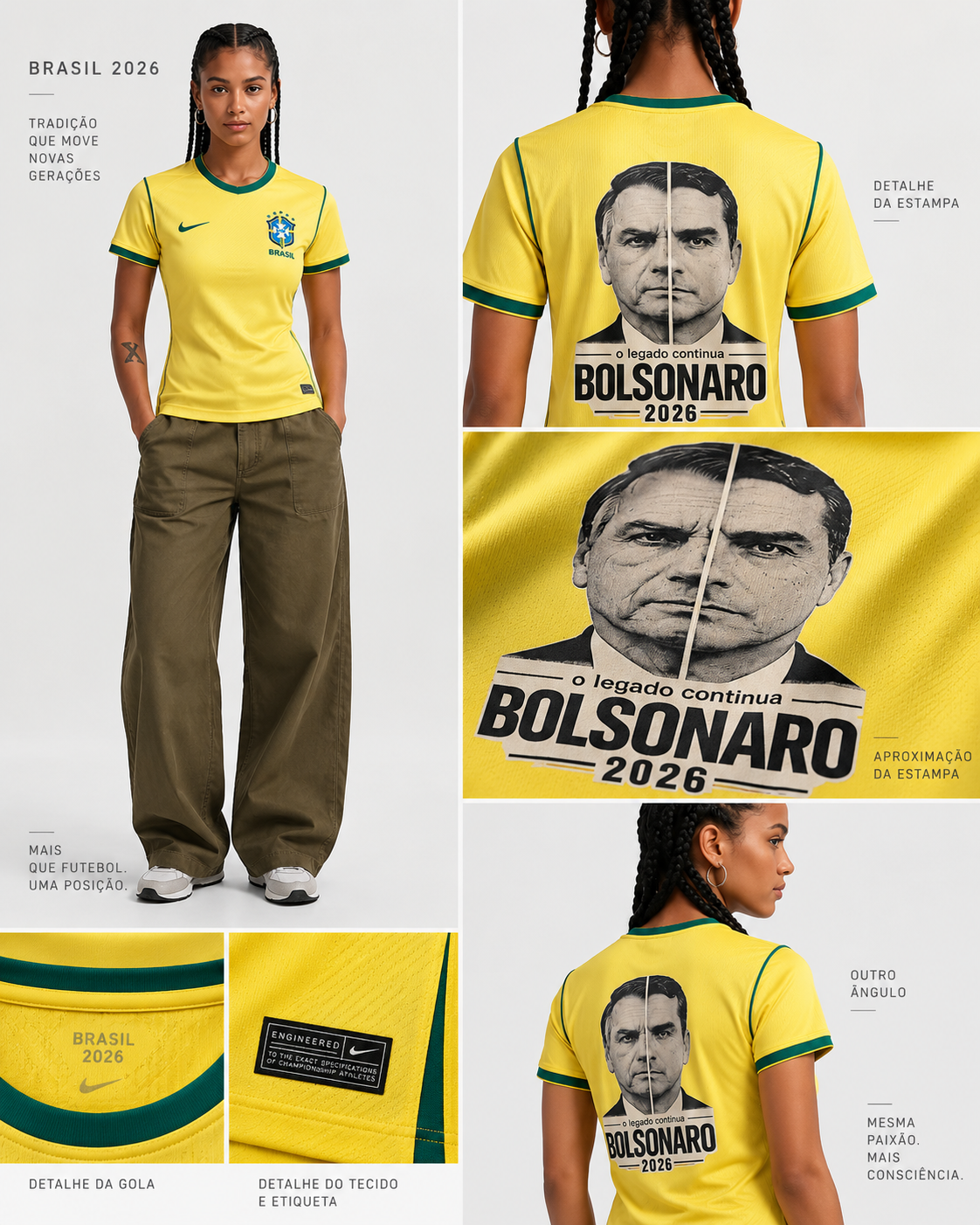 Camisa Feminina O Legado Continua Bolsonaro e Flávio